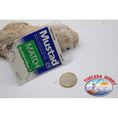 1 bolsita, 25 pcs Mustad-cod.52800BR, no. 20 de pescado blanco ganchos FC.B91D