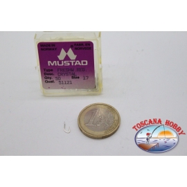 1 box 50pcs hooks Mustad cod.51121, n. 17, Crystal hooks FC.B92C