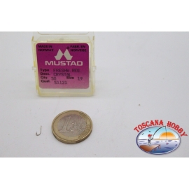 1 box 50pz angelhaken Mustad cod.51121, nr. 18, Crystal-hooks FC.B92D