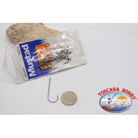 1 package (12 pcs Mustad cod.3261BLN no.2/0, abardeen FC.B107A