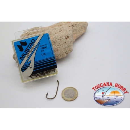 1 box 50 pz ami Mustad, cod.7780C, n.1/0, Wet forged FC.B119A